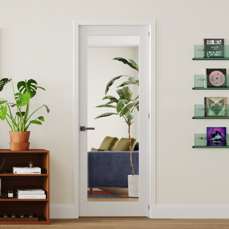 Intérieur 1 panneau de porte en miroir avec porte à garde-manger avec panneau à noyau solide, Oui, 30 po x 80 po