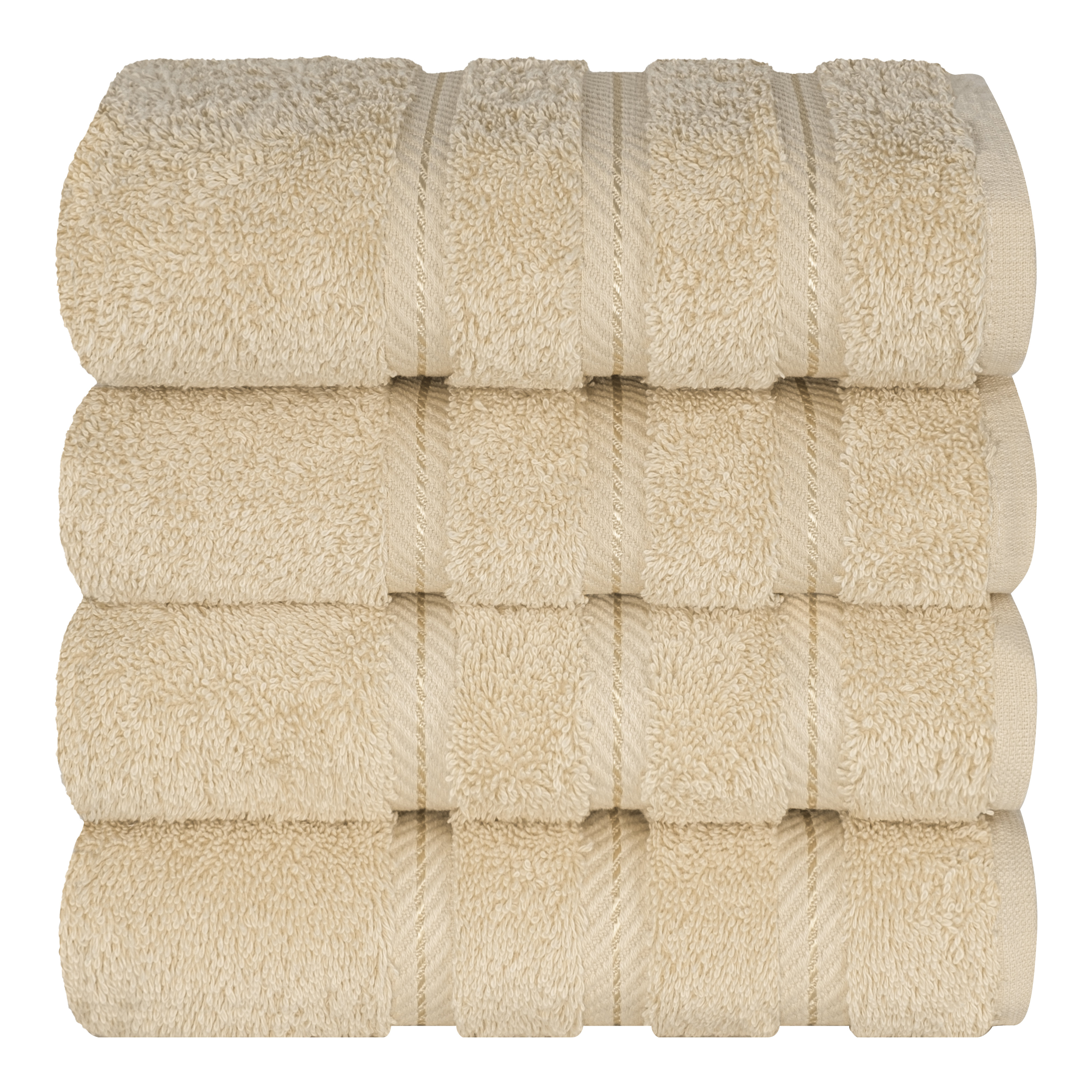 4 Pieces Towel Sets for Bathroom, Premium Turkish Cotton 2 Hand Towels 2 Bath  Towels Set (Beige)