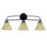 Barre d'éclairage de salle de bain 3 lumières Sharpley Cavella, fini noir mat avec verre Sandhill 7 po