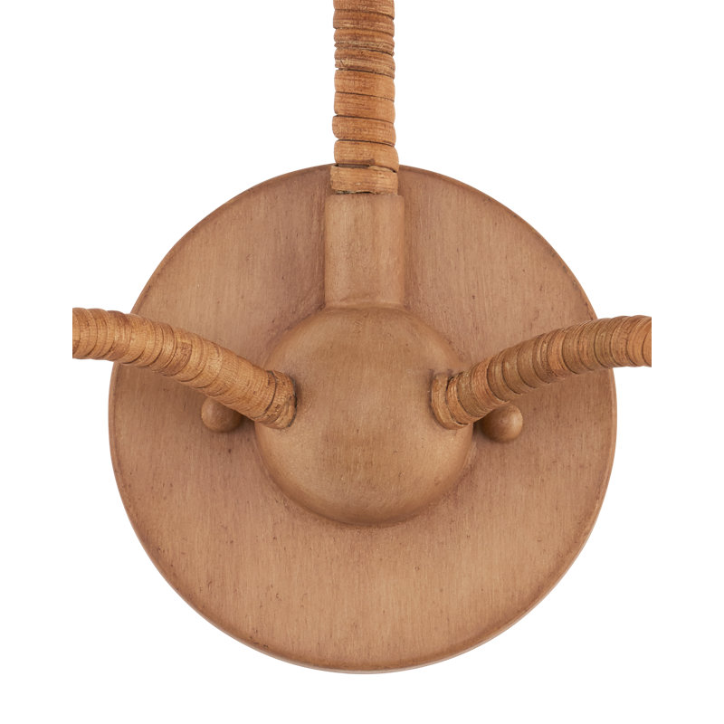 Saxon Double-Light Black Wall Sconce, Natural/Saddle Tan