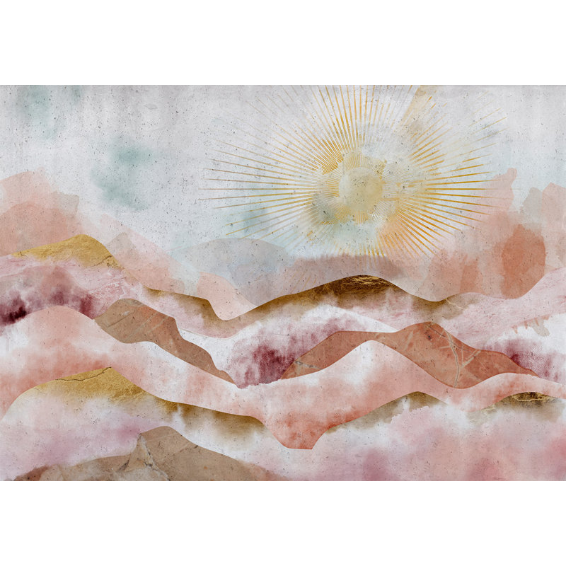 Murale abstraite pelez et collez - montagnes majestueuses, L 41 po x l 57 po
