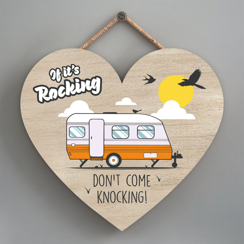 Caravan Come Knocking - Print on MDF, 16cm H x 17cm W x 0.9cm D