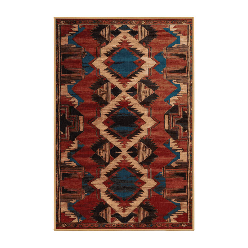 Tapis art déco brun lavable à la machine, Rectangulaire 2 pi x 3 pi