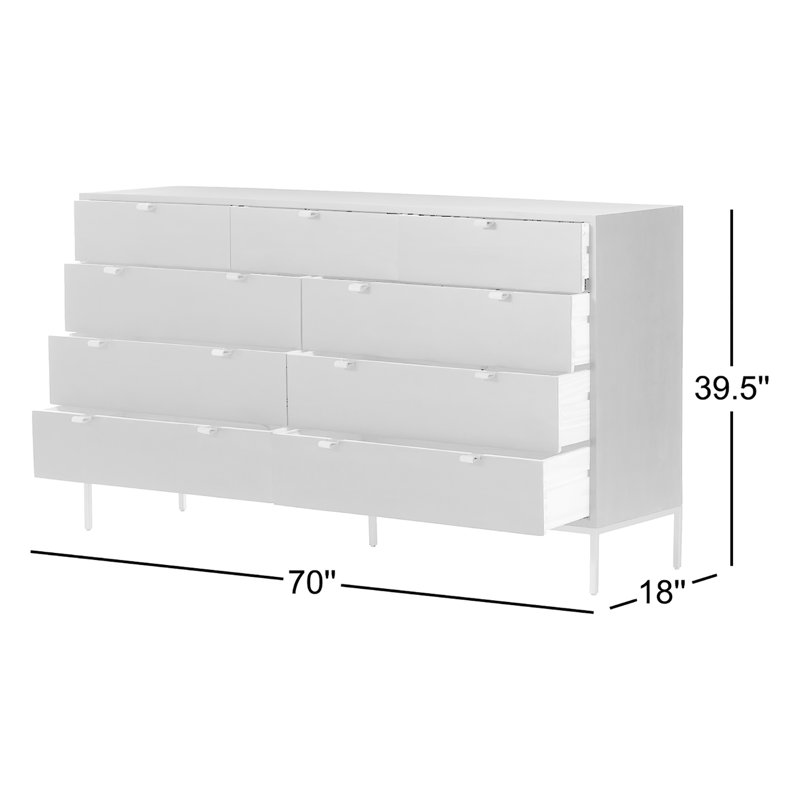 Trey 9 - Drawer Dresser, Dove Poplar
