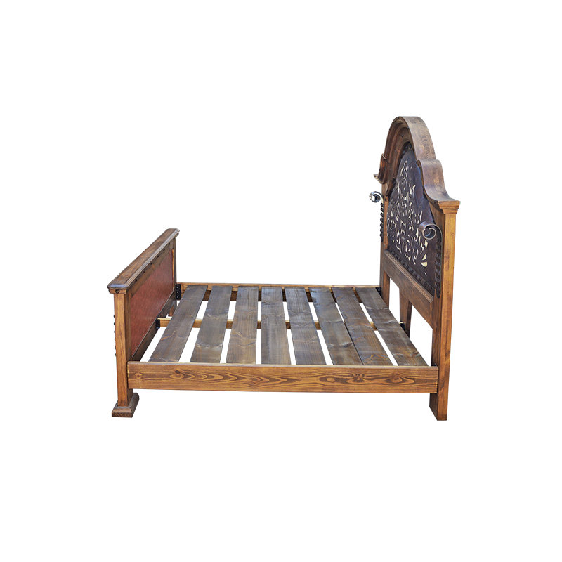 Sierra Ornate Hand-Tooled Leather King Panel Bed, King