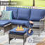 Coussin de patio extérieur de 76,7 po de largeur, coussins bleus avec tissu durable et confortable