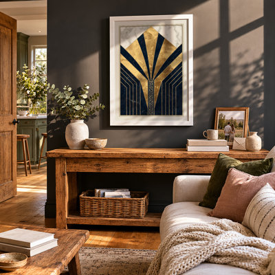 Sunburst Elegance Art Deco - Framed Print