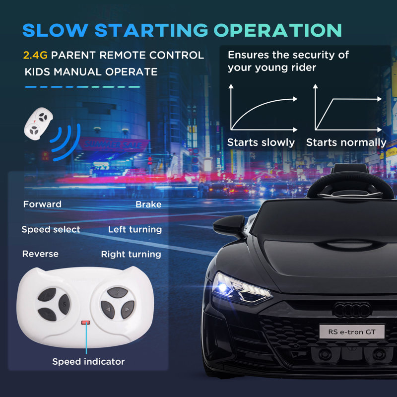 Black 12V Electric Ride-On Car with Remote Control