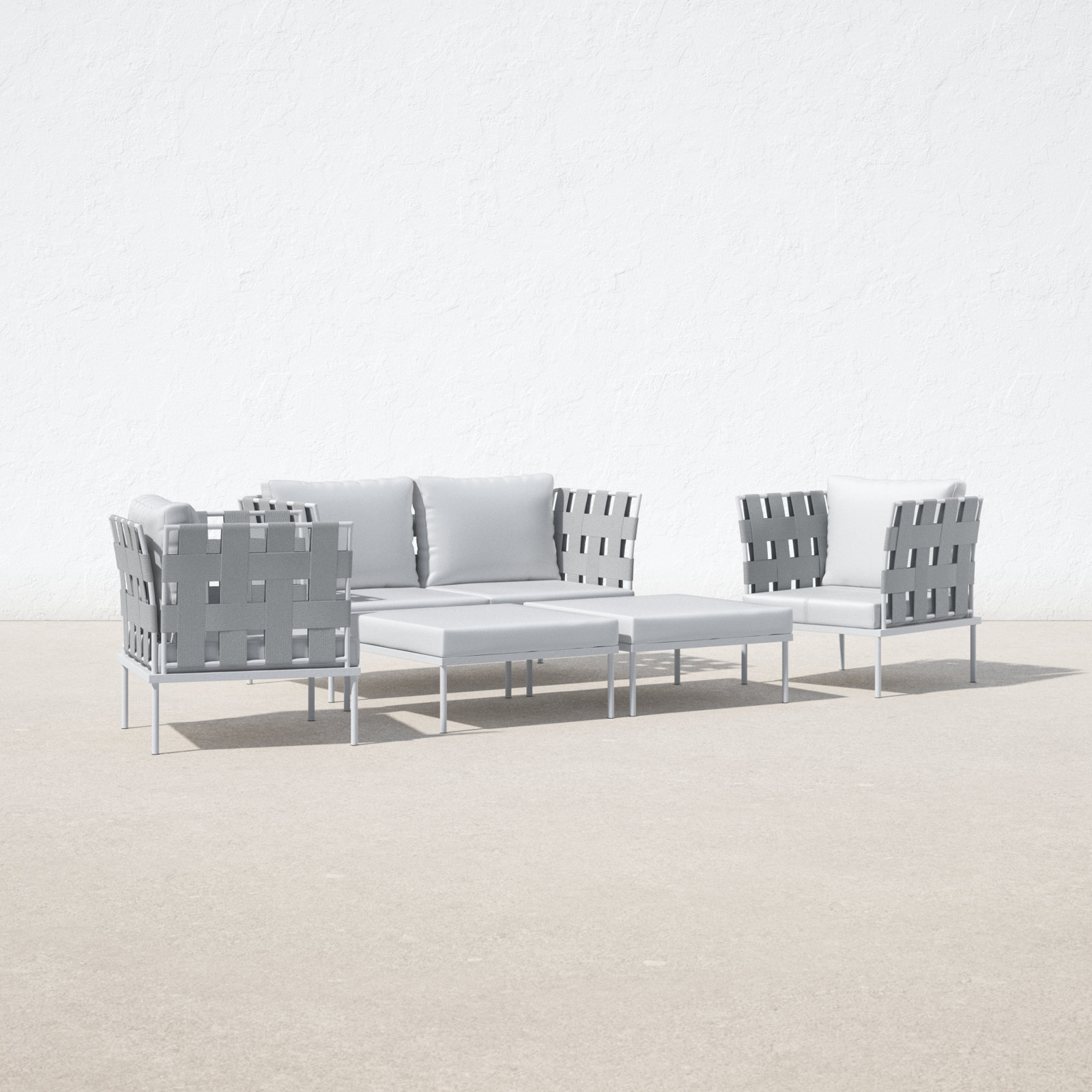 Harmony 5-Person Patio Seating Group, White