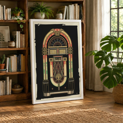 Vintage Jukebox Art Deco - Wrapped Canvas