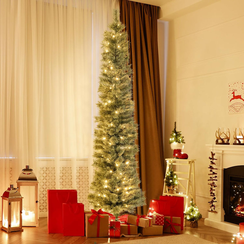 Lighted Artificial Pine Christmas Tree