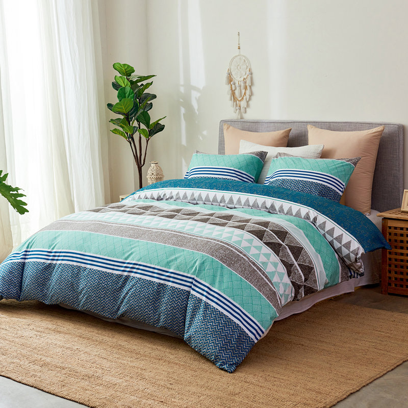 W-Printed-DUVERT-COVER Geometric Shapes Duvet Cover, King Duvet Cover + 2 King Pillowcases