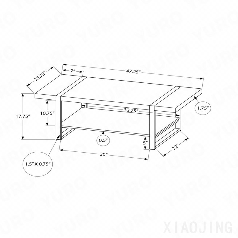Table basse 48 po L 48 po