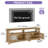 59" Boho LED TV Console Table With Charging Hub & Adjustable Shelves For 65" Tvs