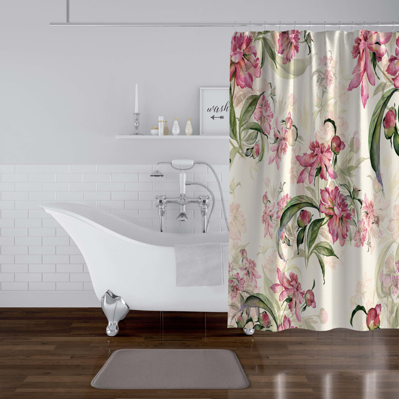 Defuria Floral Shower Curtain, 90" H x 70" W