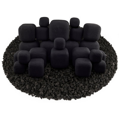 6'' Square Ceramic Fire Pit Accessory