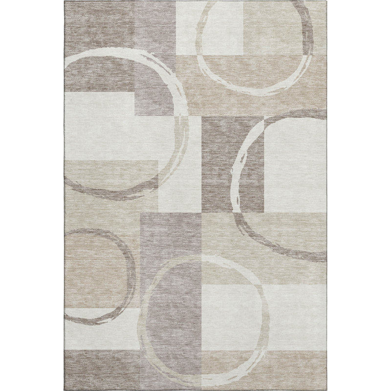 Premium Machine Washable Prisco Ivory Rug, Rectangle 10' x 14'