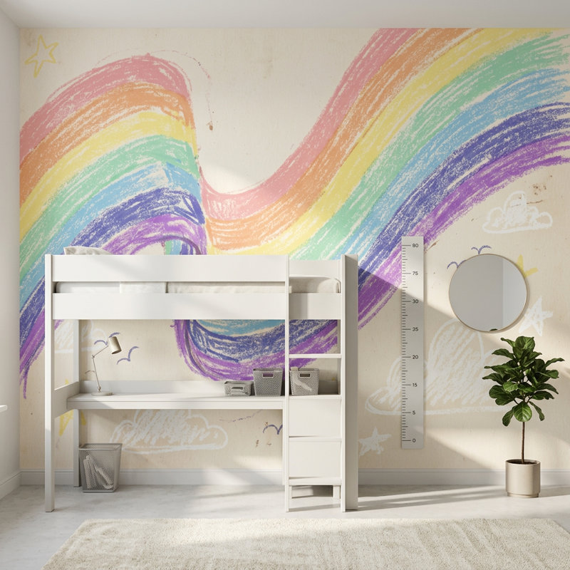 Papier peint arc-en-ciel à la main, Peler et coller, 200 po x 120 po