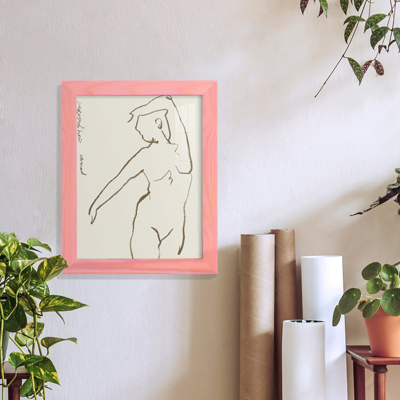 Toi et moi III - reproduction de cadre photo, H 15 po x l 12 po x P 1 po, Encadré rose