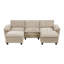 Modulaire contemporain 5 pièces Modulaire modulaire avec repose-pieds moelleux confort Taupe Chenille Revêtement Mobilier de salon Contreplaqué durable-740800356