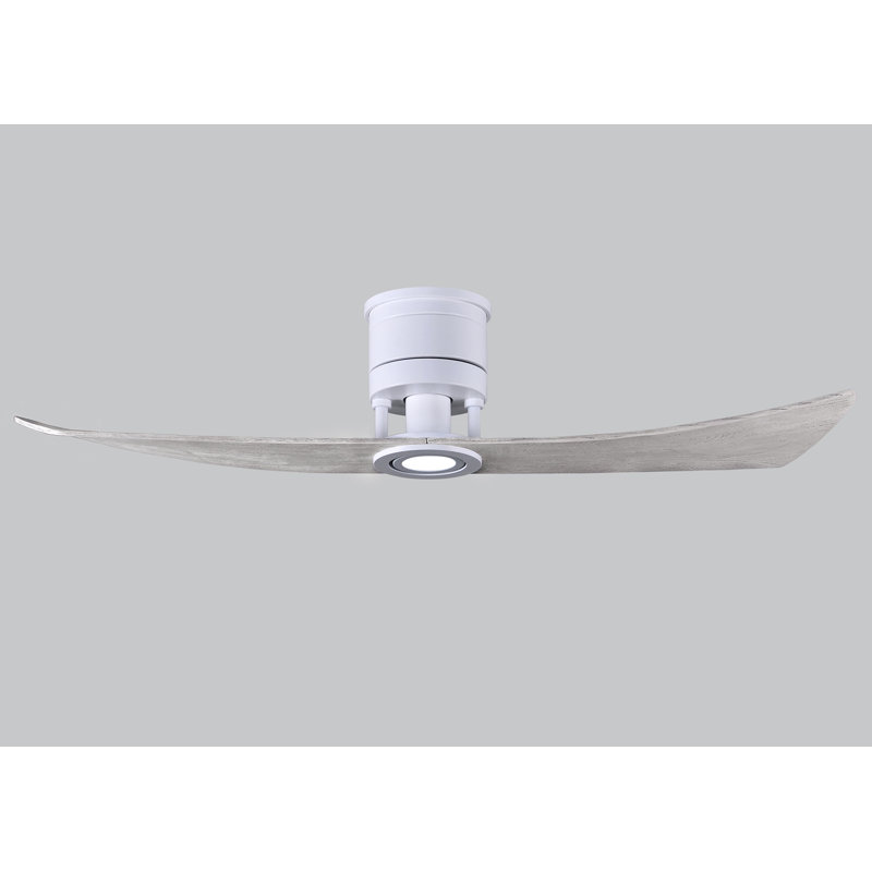 Lindsay 52'' Ceiling Fan with LED Lights, Matte White, Barn Wood Tone