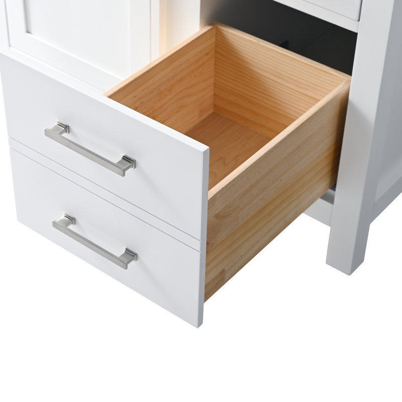 Trevor 36" W Single Vanity, White/Brushed Nickel