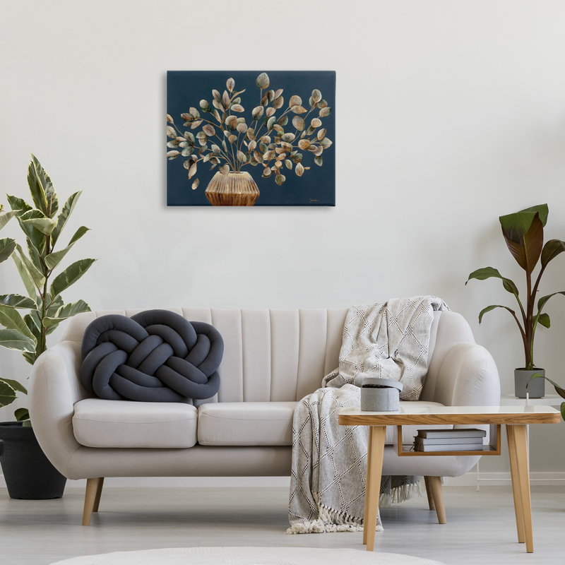 «Rustic Eucalyptus Leaves», art mural sur toile par Liz Jardine, H 24 po x l 30 po