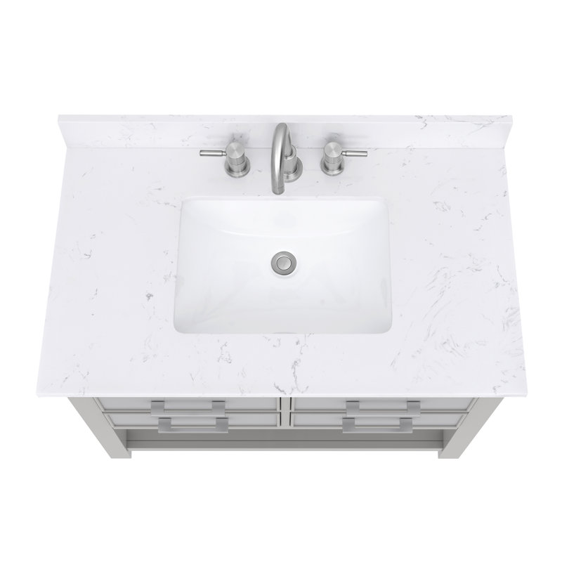 Brooks 37'' W Single Vanity, Chilled Gray, Nickel