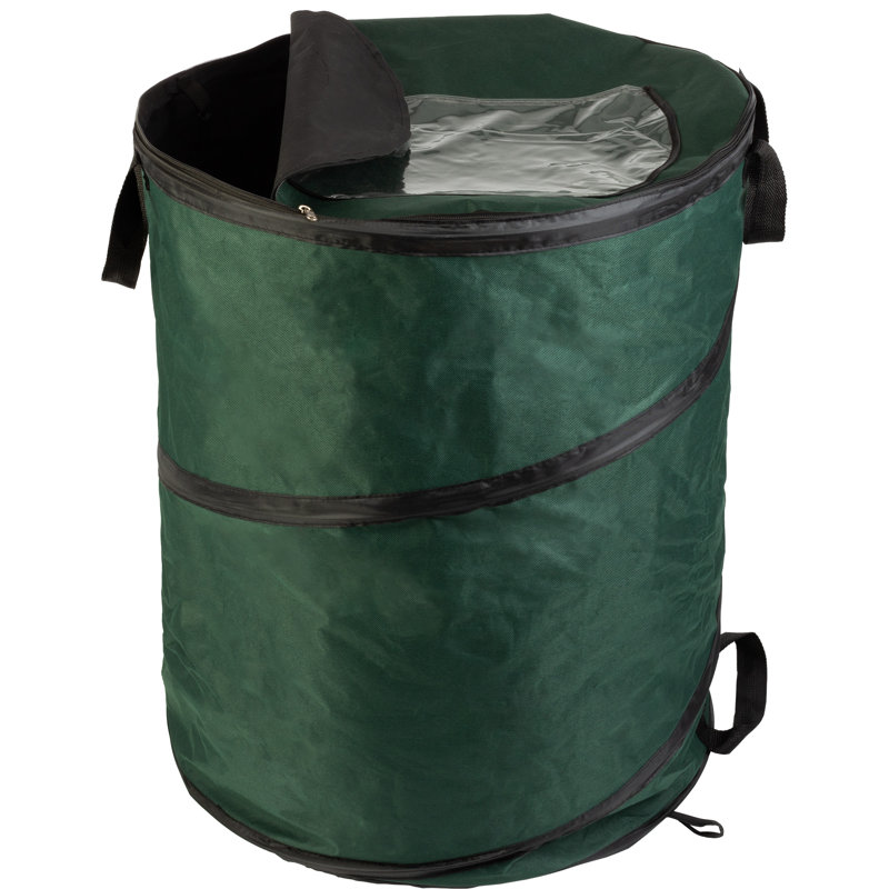 Poubelle d'extérieur Wakeman - poubelle pliable 46 gallons, poubelle intérieure et extérieure, poubelle de cuisine, poubelle escamotable pour le camping, le rangement, la lessive ou les déchets de jardin