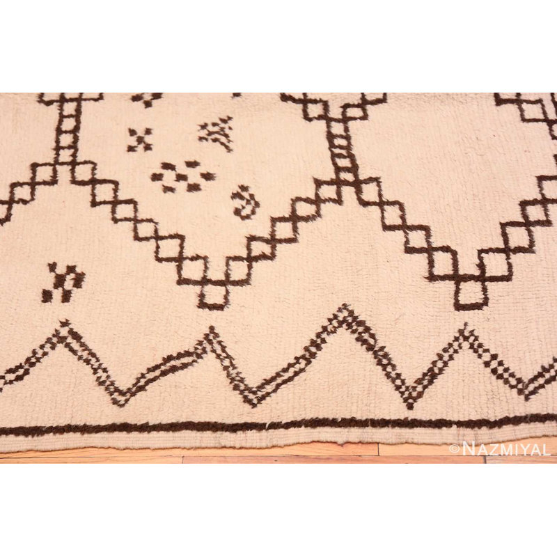 Tapis marocain rétro ivoire brun