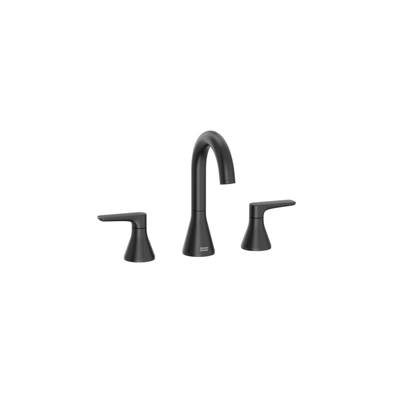 Robinet de salle de bain à large entraxe avec bonde, Noir mat