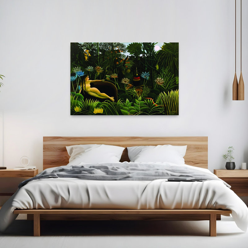 The Dream, 1910 Classic Dreamy Abstract Bird Forest Nature Wall Art Print by Henri Rousseau - Wrapped Canvas Print