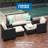 Premium All-Weather Wicker 5 - Person Patio Conversation Set with Cushions-87396549