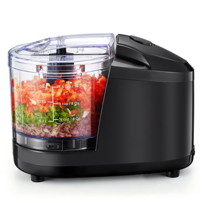 Mini Food Chopper – Small Electric Food Processor, 750ml Compact Vegetable Blender, Removable bowl, lid & blade, Simple one-button operation, 100W (Black)