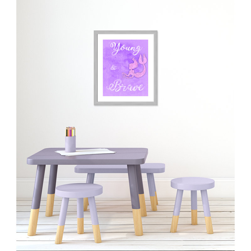Adhésif décoratif Brave Mermaids, H 24,5 po x l 20,5 po x P 0,6 po, Encadré plat argent