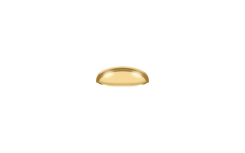 Cup / Bin Pull, PVD Polished Brass