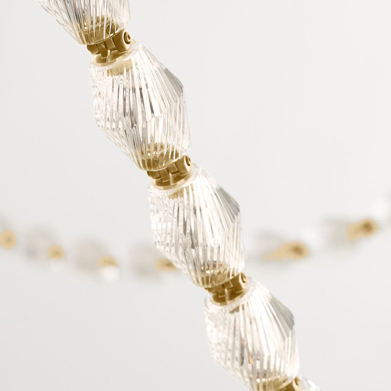 Collier LED Chandelier, Natural Brass, 132"