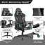 Fauteuil de jeu de massage inclinable et pivotant avec support lombaire, gris-141198116-141198117