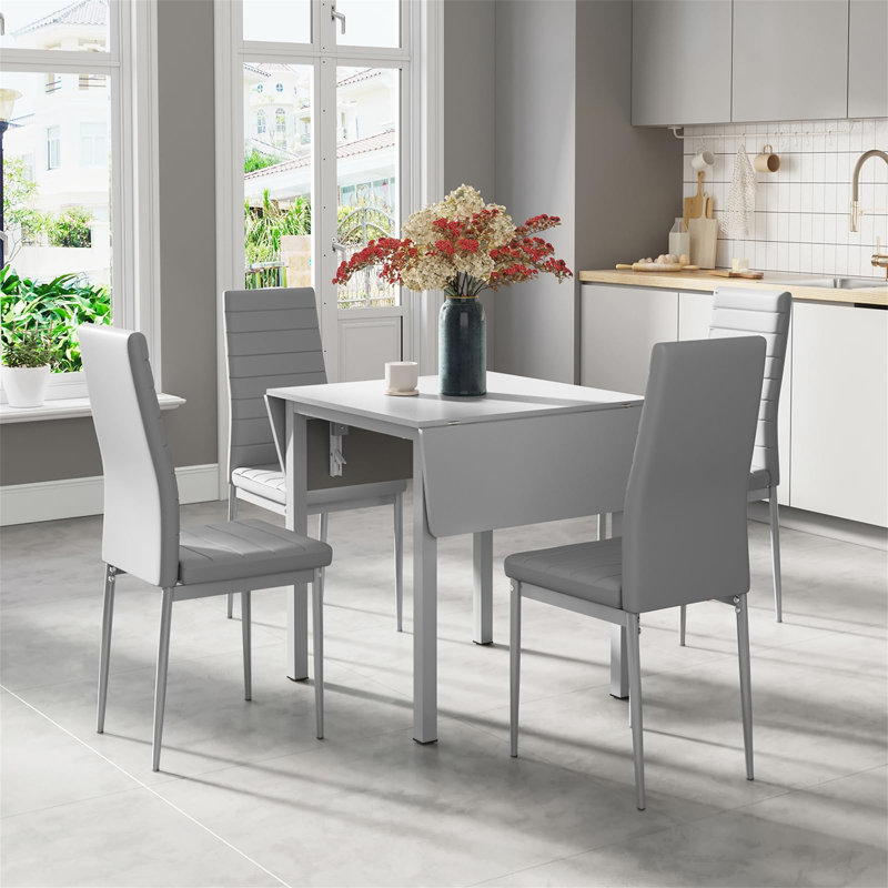 Canita 4 - Person Dining Set, Grey, Grey
