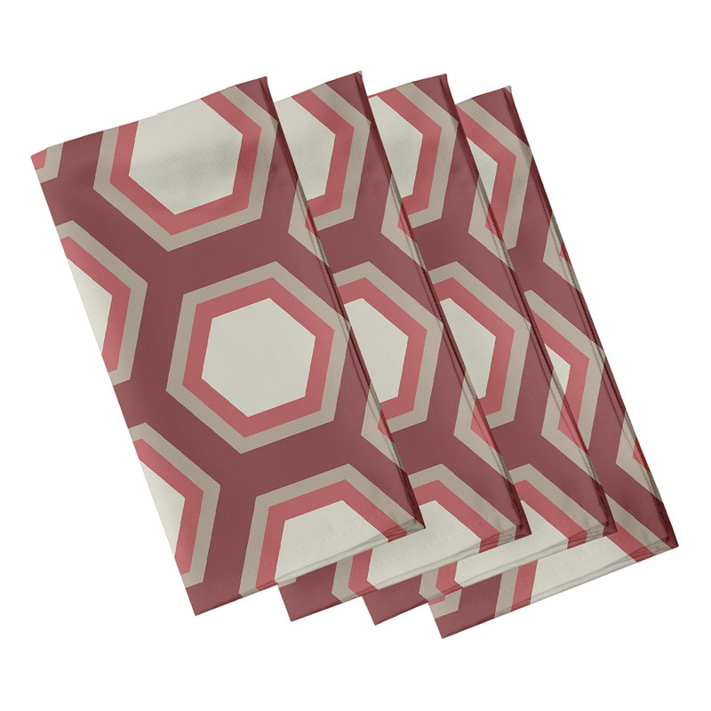 Ensemble de serviettes 4 pièces Alyrica, L 18 po x L 18 po, Rouille / taupe