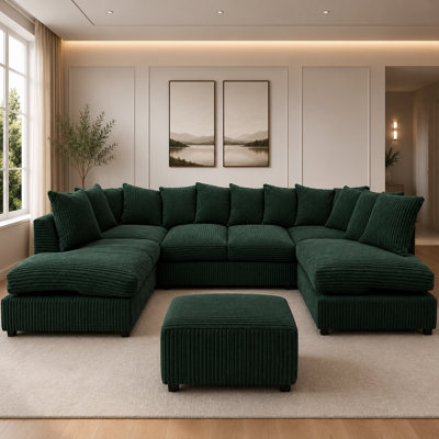5 Seater Corduroy Corner Sectional