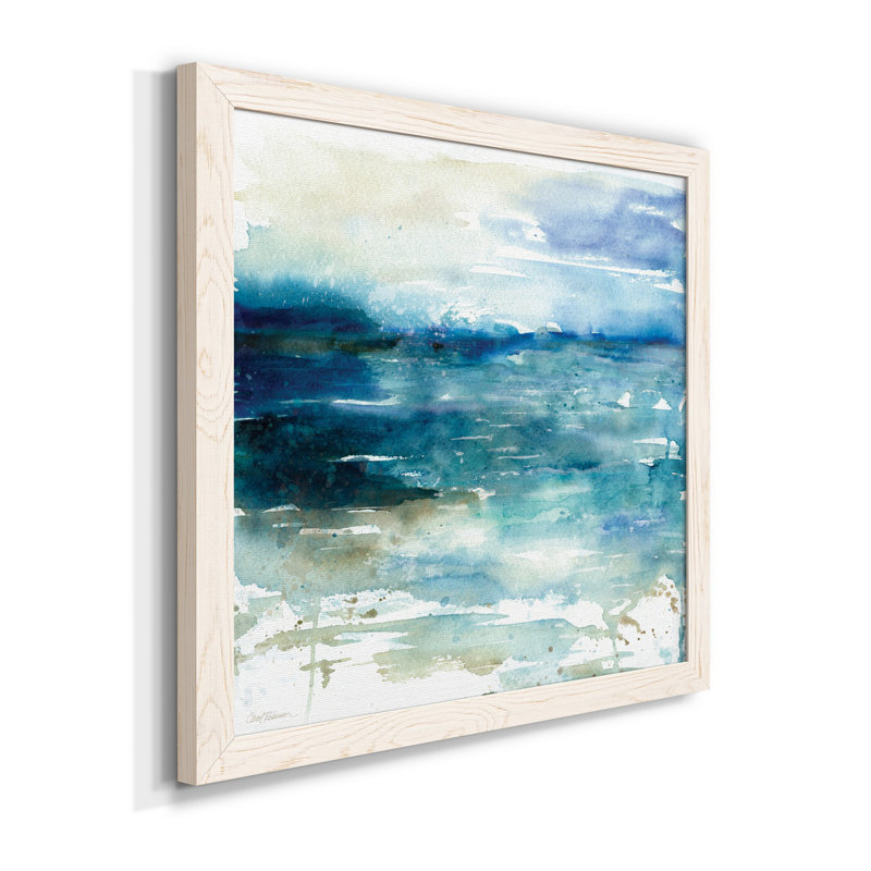 «Ocean Break I» par J Paul, reproduction d'art sur papier encadrée, H 27,5 po x l 27,5 po x P 1,5 po, Érable encadré