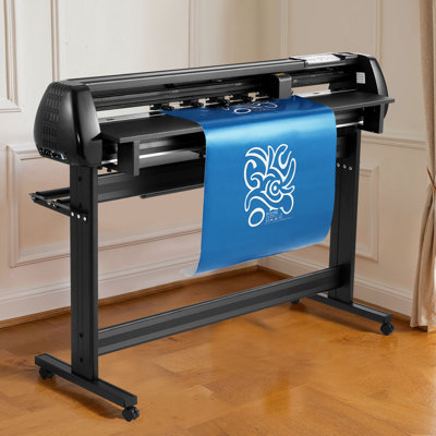 Machine à découper le vinyle, largeur d'alimentation maximale de 53 pouces, deux pales, force et vitesse réglables, affichage à DEL, ensemble d'imprimantes traceur de vinyle avec feuilles d'autocollants, film de transfert, logiciel Signmaster