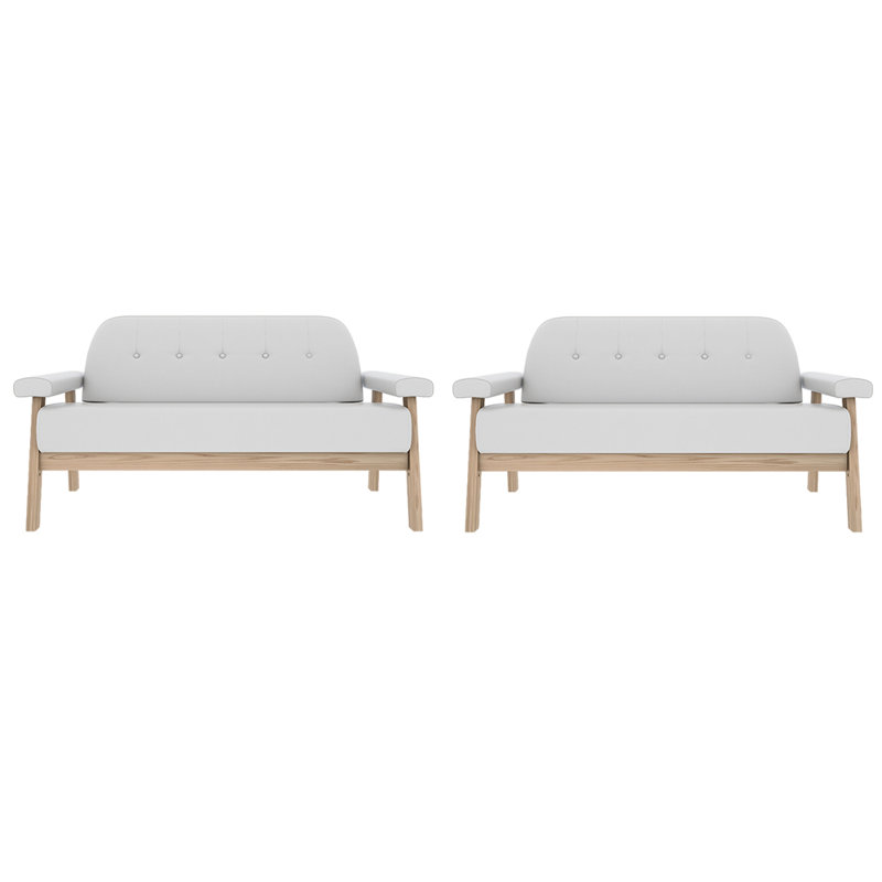 Banc rembourré en similicuir Simple Fashion, Similicuir blanc