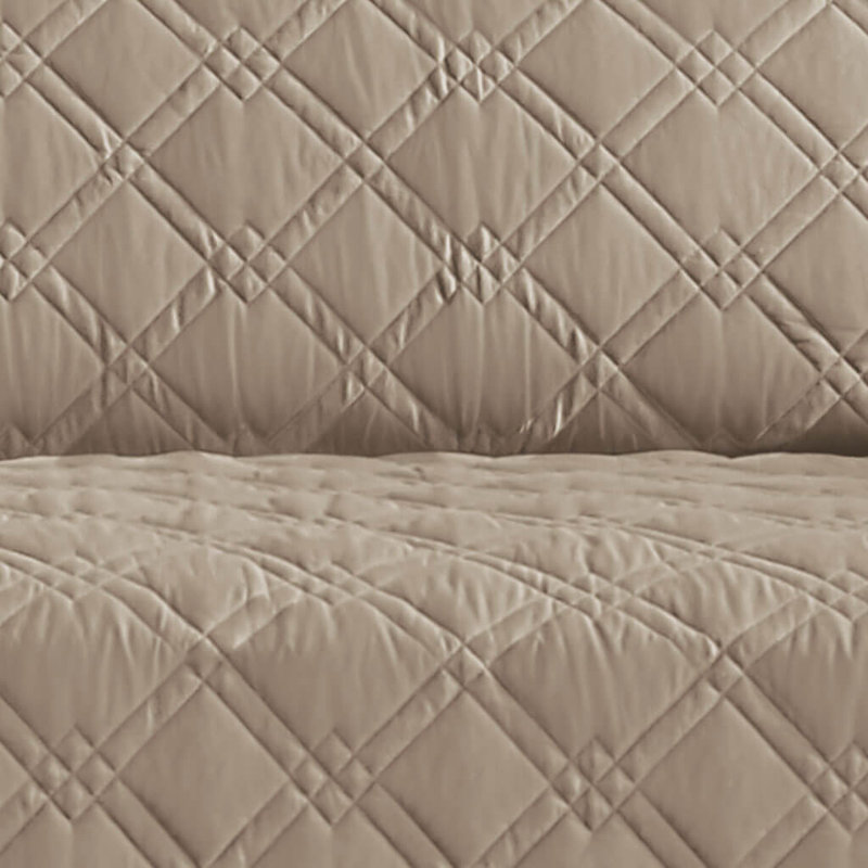 Taupe Quilted Polyester Pet Protector Sofa Cover