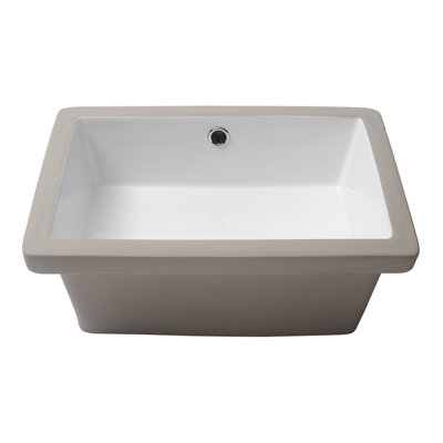 APRESSHUI 12'' Ceramic Rectangular Bathroom Sink with Overflow