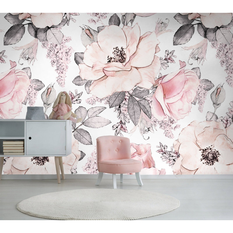 Murale rose Yarali, l 49 po x L 75 po