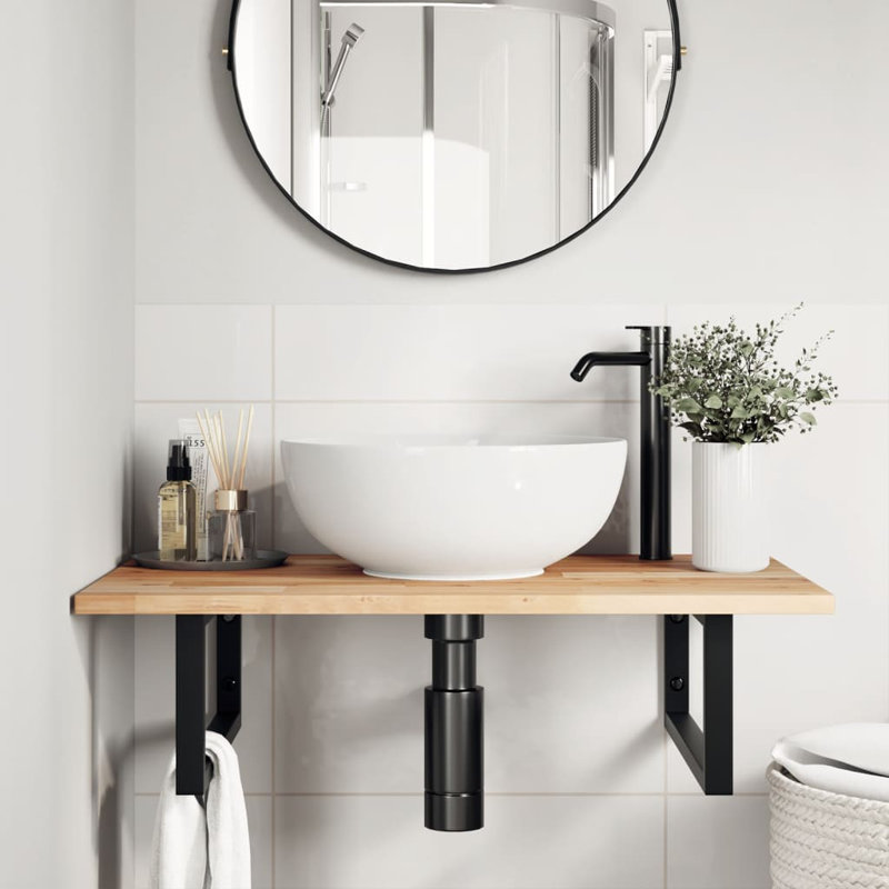 Accent Shelf, 2" H x 100" W x 50" D, Black/Natural