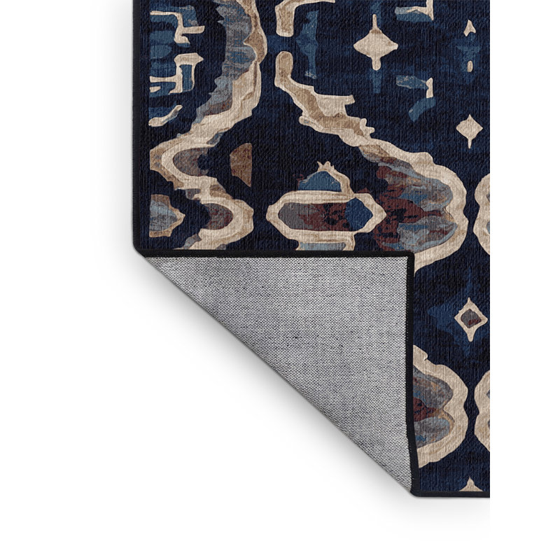 Machine Washable Gray Area Rug, Square 3'