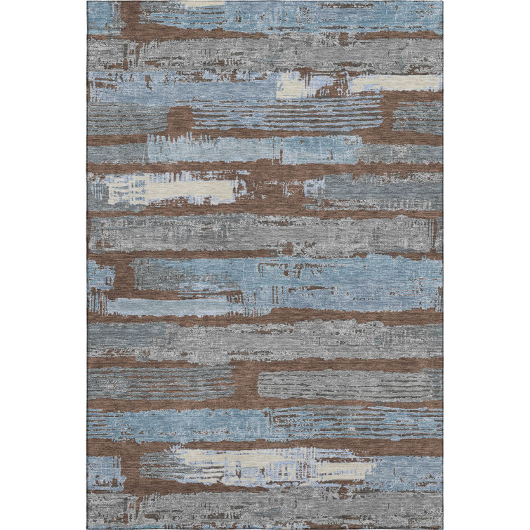Premium Machine Washable Slesnick AMF1665 Stripes Rug